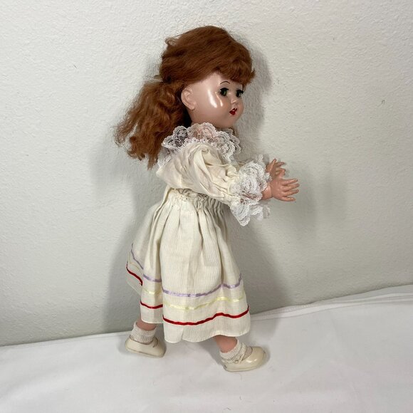 Vintage 1950s Walker Doll with Sleepy Eyes Reddish Hair Green Eyes Teeth Tongue - Picture 3 of 13